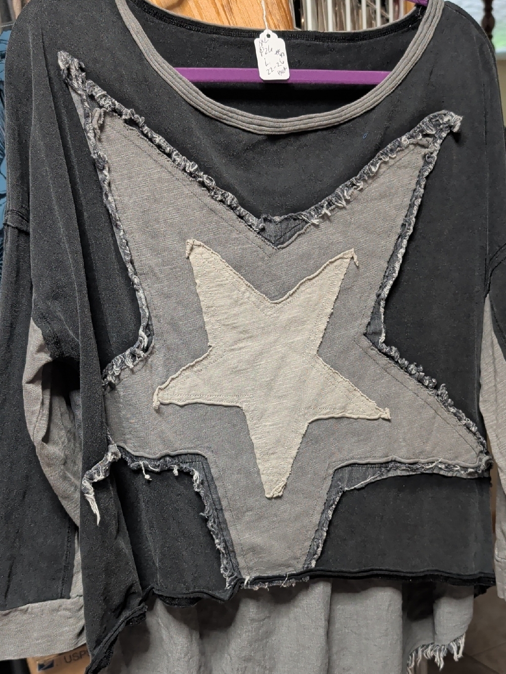 #47 Shein Denim look star oversized top